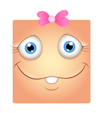 Komik kız yüz Smiley
