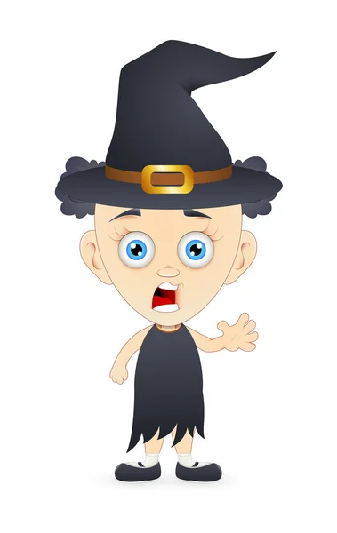 Halloween čarodějnice Cartoon Girl — Stockový vektor