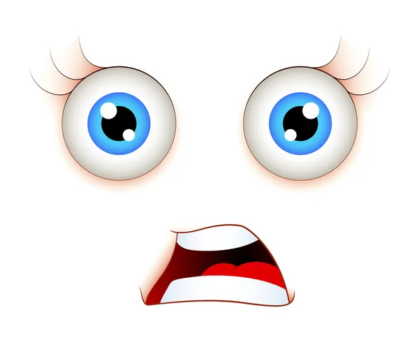 Scared Face Expression — Stock Vector