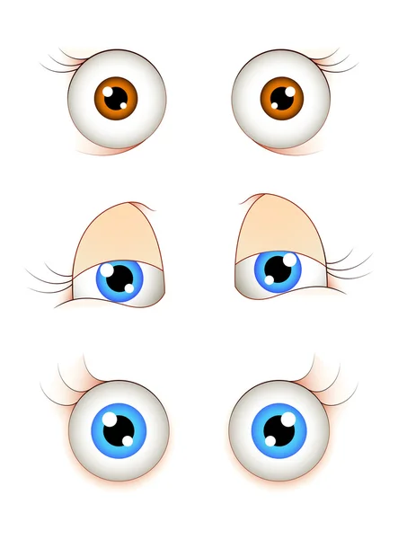 Dessin animé yeux féminins — Image vectorielle