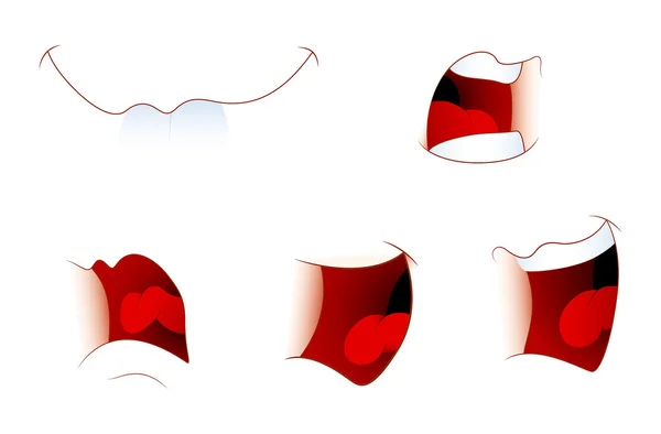 Conjunto de dibujos animados riéndose expresión de la boca — Archivo Imágenes Vectoriales