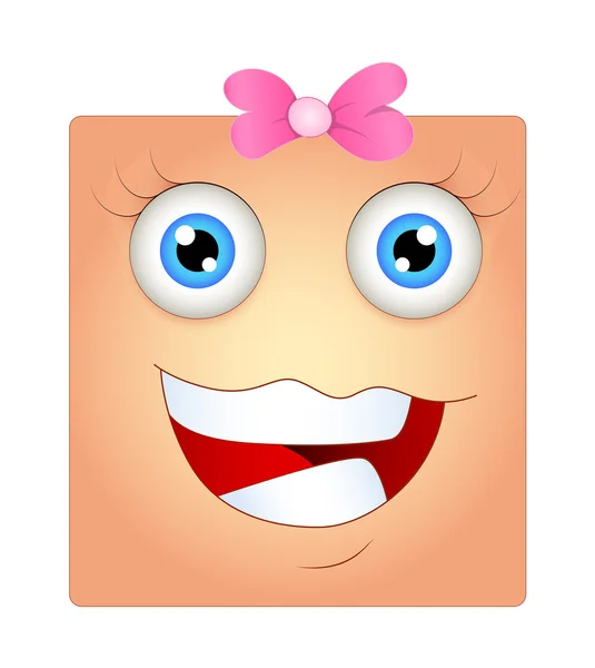 Heureux visage féminin souriant — Image vectorielle