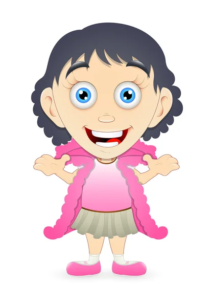 Alegre niño chica carácter — Vector de stock