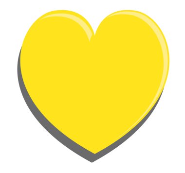 Sarı kalp vektör