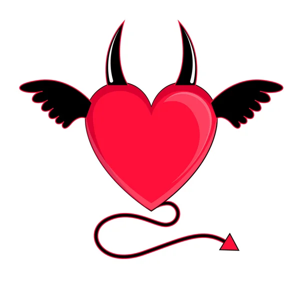 Devil Heart Vector — Stock Vector