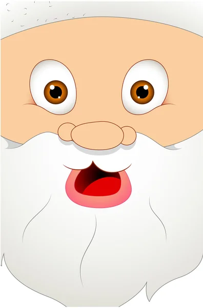 Spaventato cartone animato Babbo Natale faccia — Vettoriale Stock