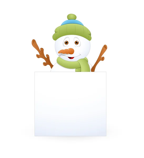 Cool Snowman with Blank Add Banner — стоковый вектор