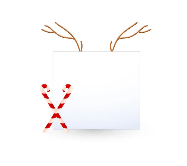 Banner de Navidad con bastón de caramelo — Vector de stock