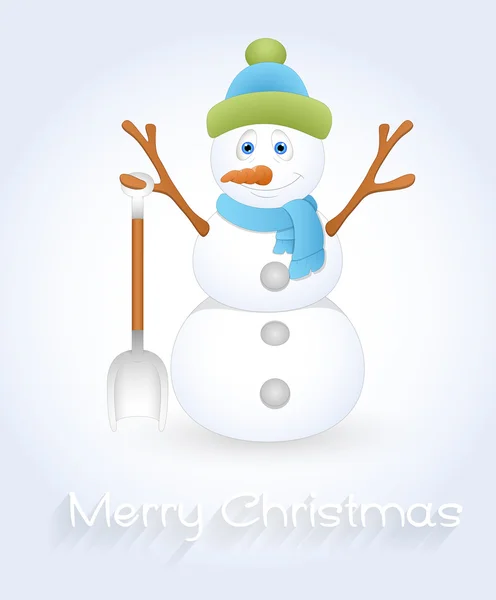 Cute Snowman Christmas Greeting Template — Stock Vector