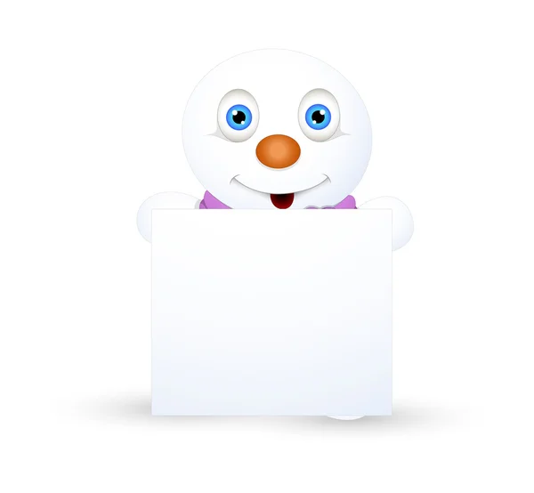 可爱的雪人空白横幅 — 图库矢量图片