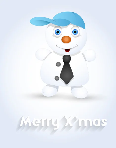 Cute Cool Snowman — Stock Vector