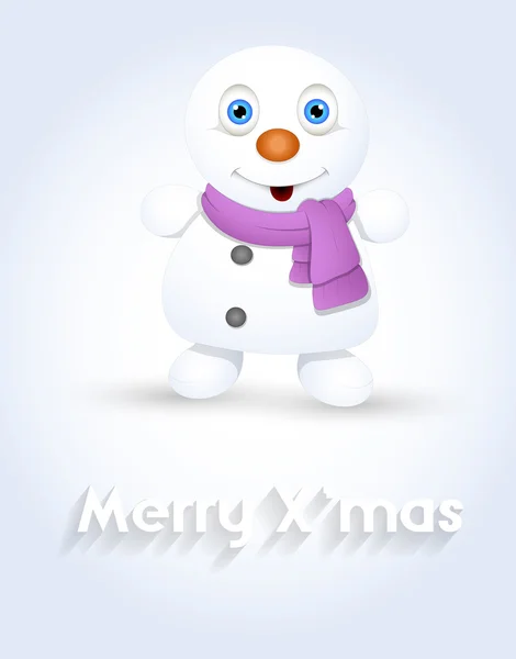 Innocent Snowman Christmas Greeting — Stock Vector