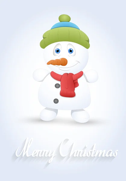 Cute Snowman Greeting Template — Stock Vector