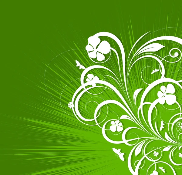 Día de San Patricio Decoración Fondo floral — Vector de stock