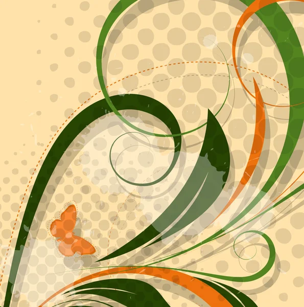 Abstract Floral halftoon achtergrond — Stockvector