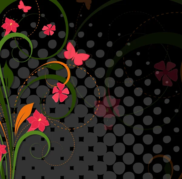 Flourish Fondo de medio tono — Vector de stock