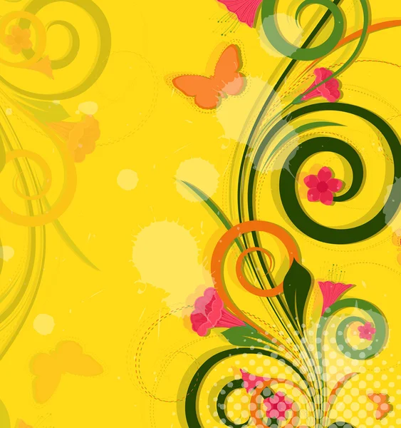抽象彩色花卉 — 图库矢量图片