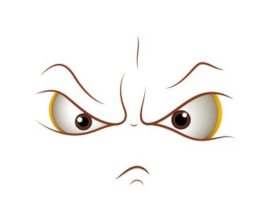 Kızgın çizgi film yüz ifadesi