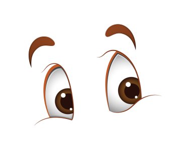 Sevimli çizgi gözlere bakmak