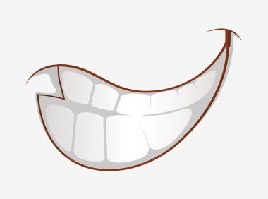 Çizgi film ağız ifade gülümseyen