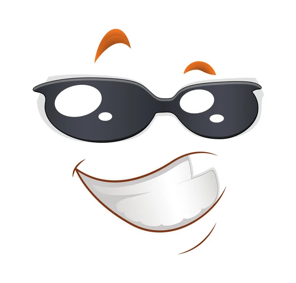 Csintalan mosoly napszemüveg — Stock Vector