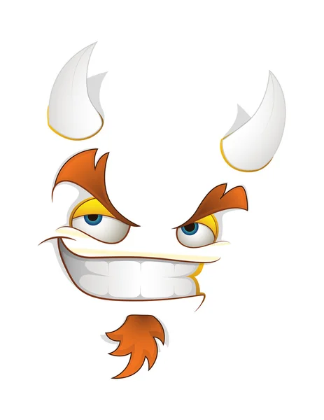 Ondeugende gelukkig duivel gezicht expressie — Stockvector