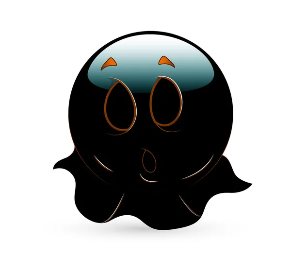 Cartone animato Halloween Ghost Smiley — Vettoriale Stock
