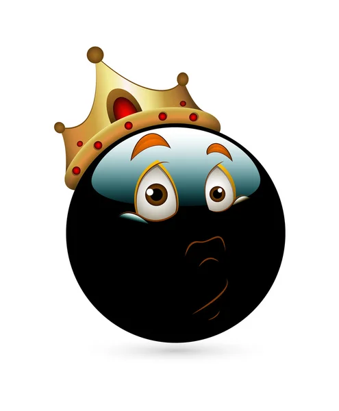 Shocked King Smiley avec Couronne d'or — Image vectorielle