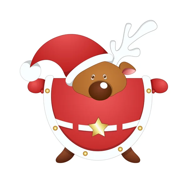 Personaje de Reno Santa — Vector de stock