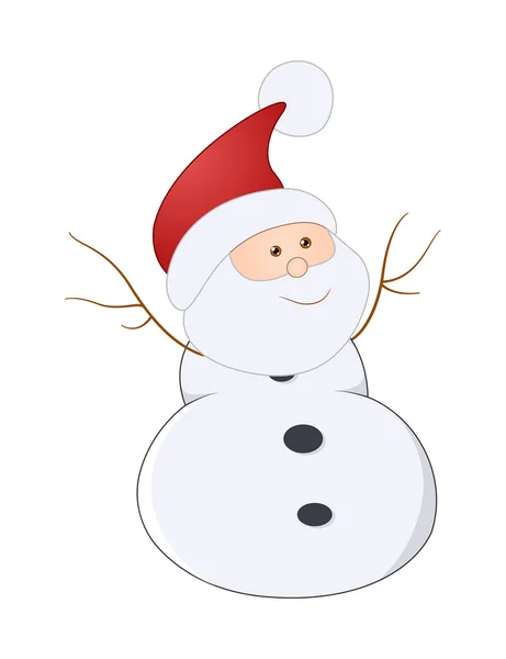 Cute Funny Snowman Santa Character — Stock Vector