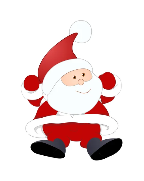 Salto de dibujos animados niño santa — Vector de stock