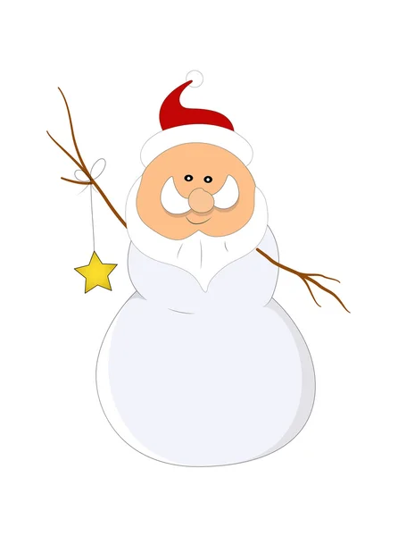 Vieux bonhomme de neige avec étoile — Image vectorielle