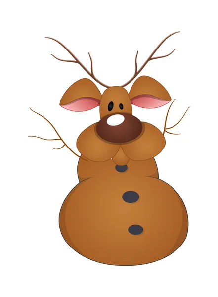 Reindeer Snowman Character — Stock Vector