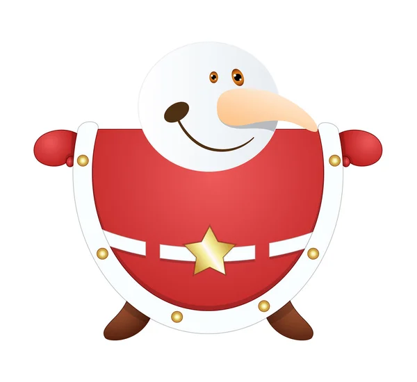 Gelukkig Snowman Santa kostuum — Stockvector