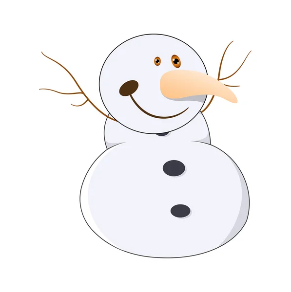 Cute Smiling Snowman — Stock Vector