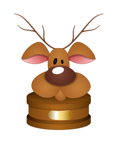 Funny Reindeer Face on Stand — Stock Vector