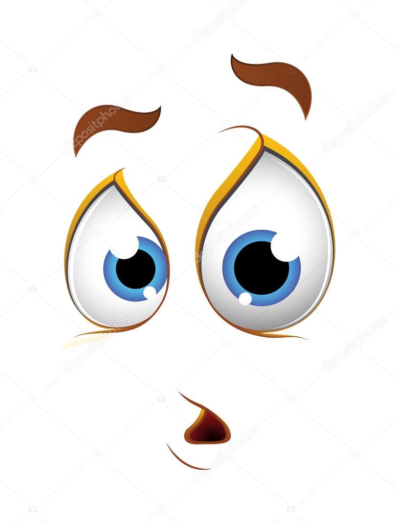 Surprised Or Scared Face Cartoon Stock Illustration - Download