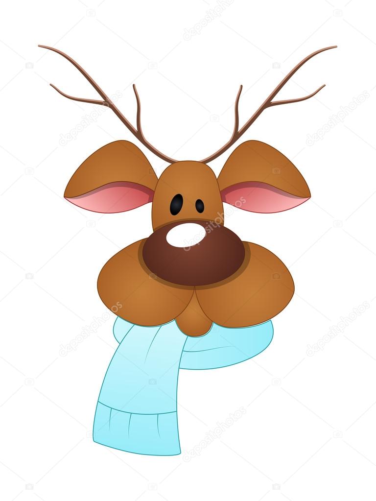 Reindeer Face with Scarf Stock Vector Image by ©baavli #61229803