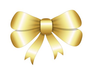 Parlak altın hediye yay