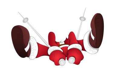 Noel Baba kostüm Kayak sopa ile