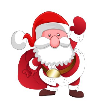 Komik eski Santa karakteri ile Hediyelik çanta vektör