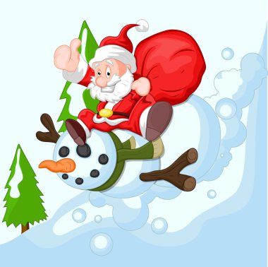 Mutlu Noel Baba kardan adam kayar