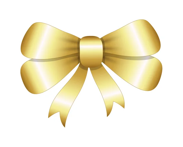 Shiny Golden Gift Bow — Stock Vector