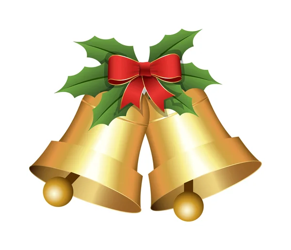 Golden Christmas Bell — Stock Vector