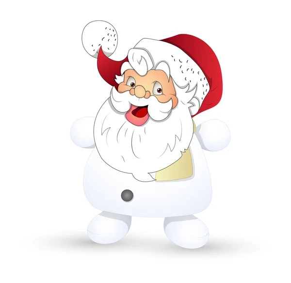 Glada Santa ansikte på snögubbe — Stock vektor