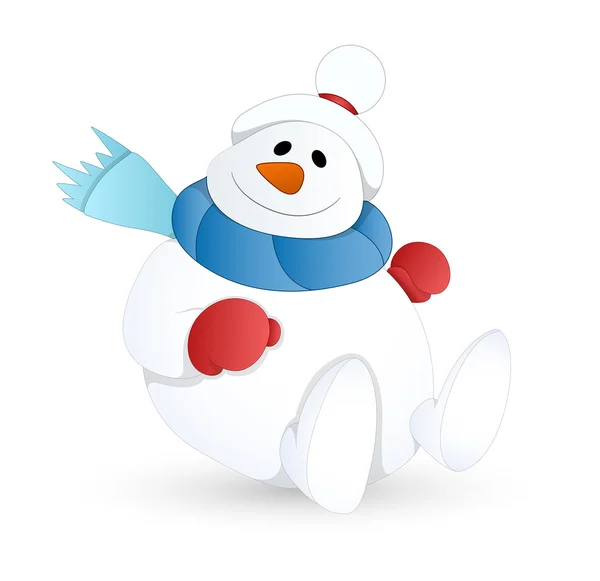 Snowman karakter spelen — Stockvector