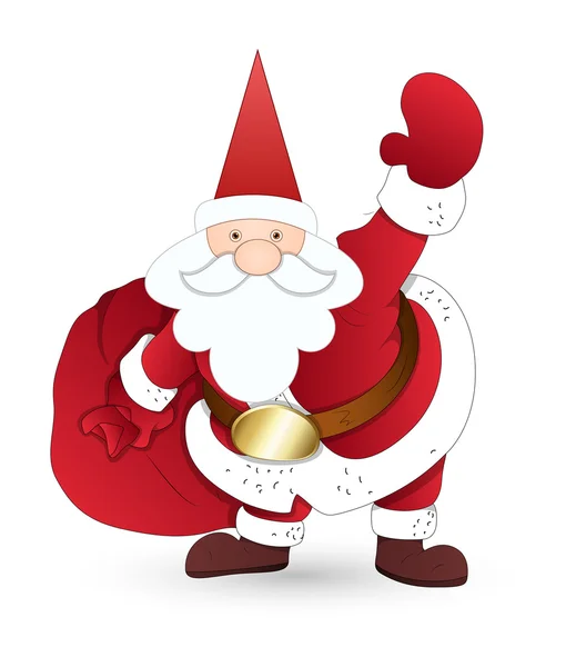 Happy Santa met Gift Bag — Stockvector