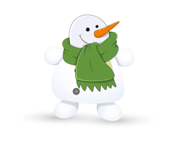 Leuk grappige Snowman karakter — Stockvector