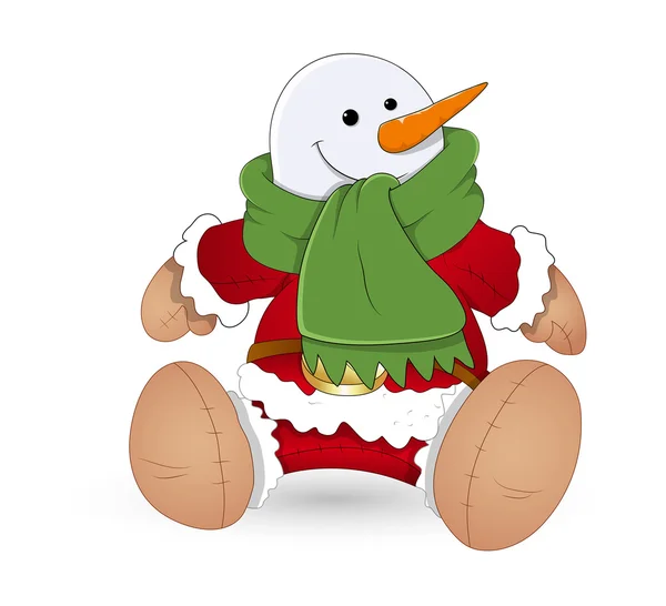 Sentado divertido juguete de Papá Noel — Vector de stock