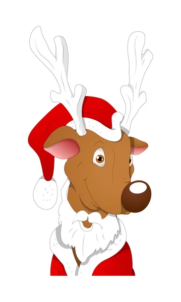 Feliz Santa Reno — Vector de stock